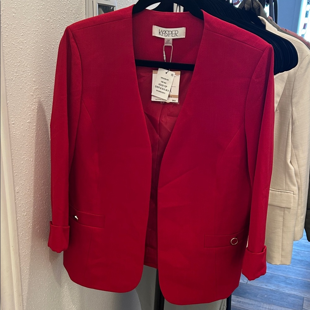 NWT Kasper Women's Red Suit Jacket 12P